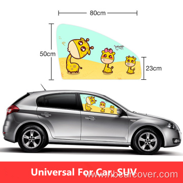 Cartoon printed side window automatic sun visor